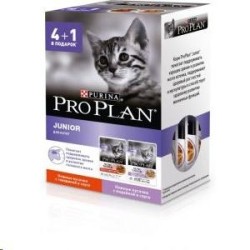 Влажный корм, Proplan (Проплан) 85 г №4+1 джуниор для котят нежные кусочки индейка в соусе + нежные кусочки говядина в соусе